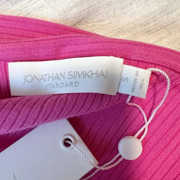 JONATHAN SIMKHAI NWT Akane Shaping Rib Off Shoulder Cutout Halter Tie Dr… - Picture 7 of 9